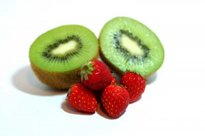 Kiwi fruit and strawberries