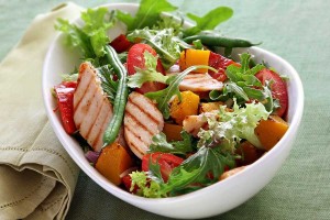 Chicken salad with roasted vegetables